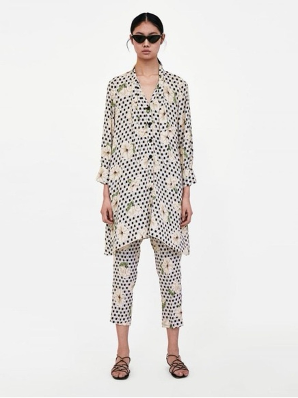 Zara Geometric Floral Print Tunic